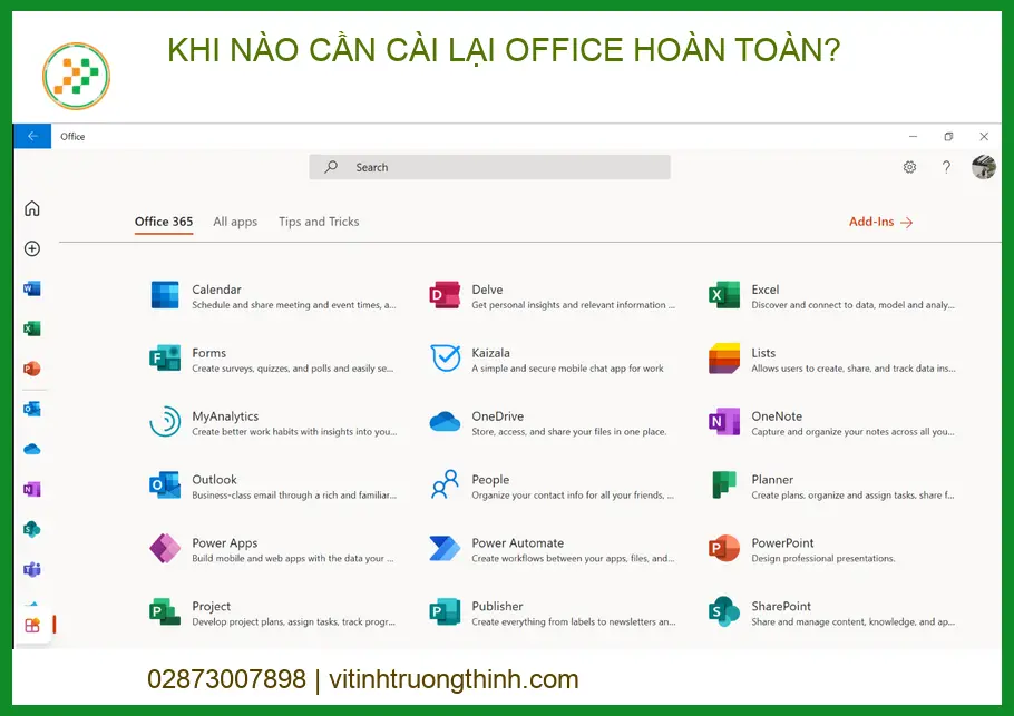 Khi nào cần cài lại Office? Giải pháp tối ưu từ chuyên gia Vi tính Trường Thịnh