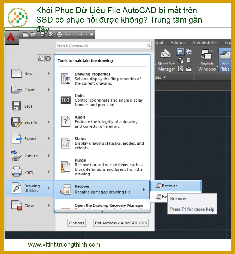 Khôi Phục Dữ Liệu File AutoCAD Bị Mất Trên SSD - Dịch Vụ Chuyên Nghiệp Gần Đây
