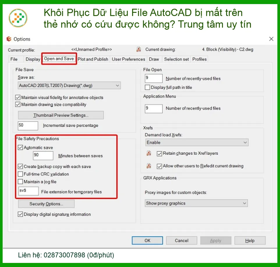 Khôi Phục Dữ Liệu File AutoCAD Bị Mất Trên Thẻ Nhớ - Địa Chỉ Cứu Dữ Liệu Uy Tín