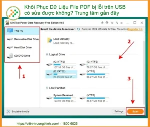 Khôi Phục Dữ Liệu File PDF Bị Lỗi Trên USB – Địa Chỉ Phục Hồi Nhanh Chóng, Uy Tín Gần Đây