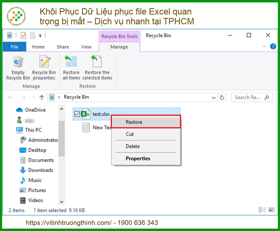 Khôi Phục Dữ Liệu File Excel Quan Trọng Bị Mất – Dịch Vụ Nhanh Chóng, Uy Tín Tại TPHCM