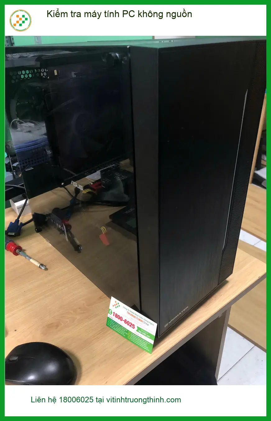 Chị Thanh kinh doanh online kiểm tra máy tính PC không nguồn Quận Bình Tân
