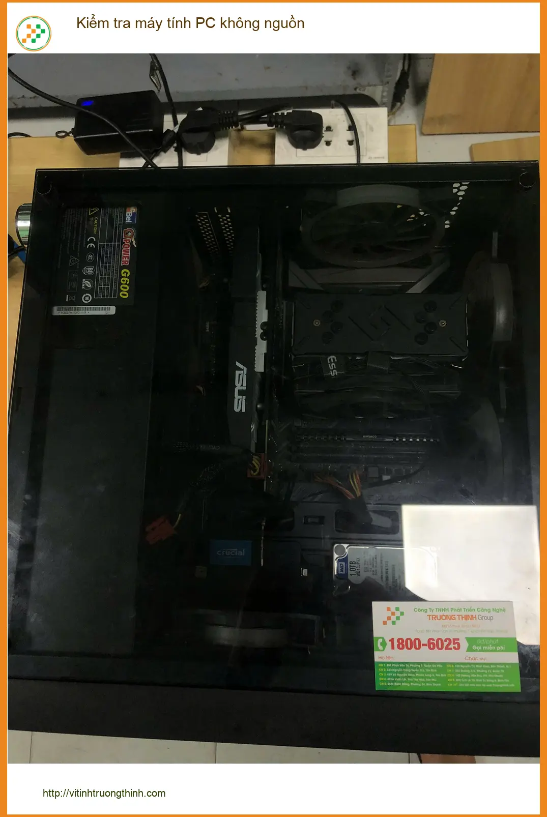 Chị Thanh kinh doanh online kiểm tra máy tính PC không nguồn Quận Bình Tân ảnh thực tế 1