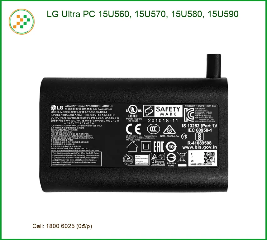 Sạc Laptop LG Ultra PC 15U560-15U590 - Thay Nhanh Tại TPHCM Giá Tốt