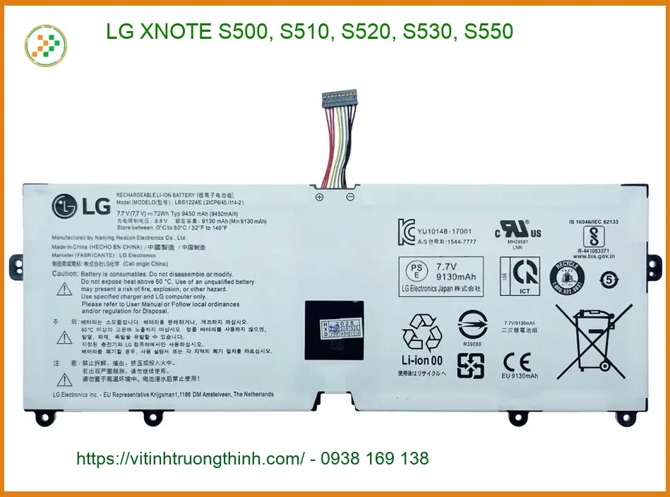 Pin Laptop LG XNOTE S500-S550 - Thay Lấy Liền Tại Cửa Hàng TPHCM