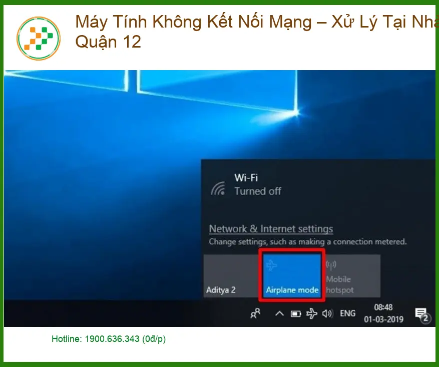 Sửa máy tính không kết nối mạng Quận 12 - Dịch vụ tận nơi uy tín