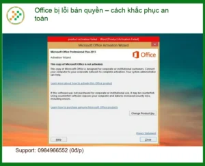 Văn phòng Office bị lỗi bản quyền không kích hoạt – Trung tâm sửa máy tính gần đây
