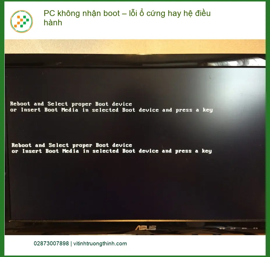 PC không nhận boot: Lỗi ổ cứng hay HĐH? - Sửa máy tính uy tín TPHCM