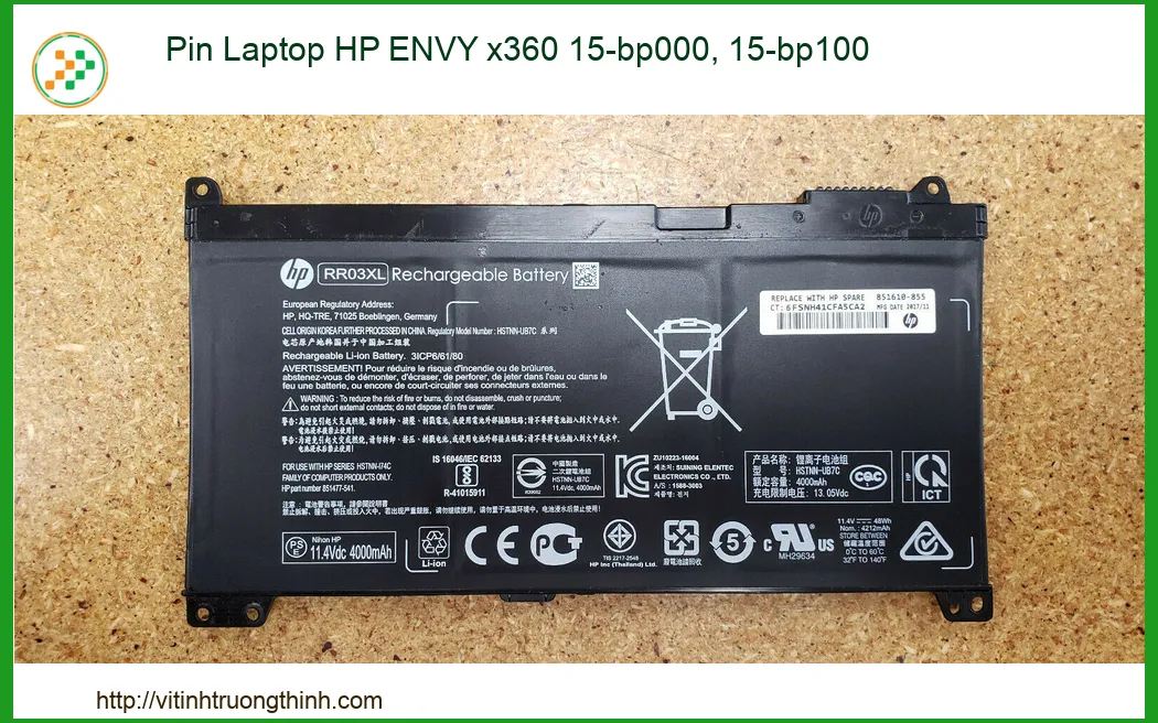 Pin Laptop HP ENVY x360 15-bp000, 15-bp100 - Thay thế Chính hãng, Lấy liền tại TPHCM
