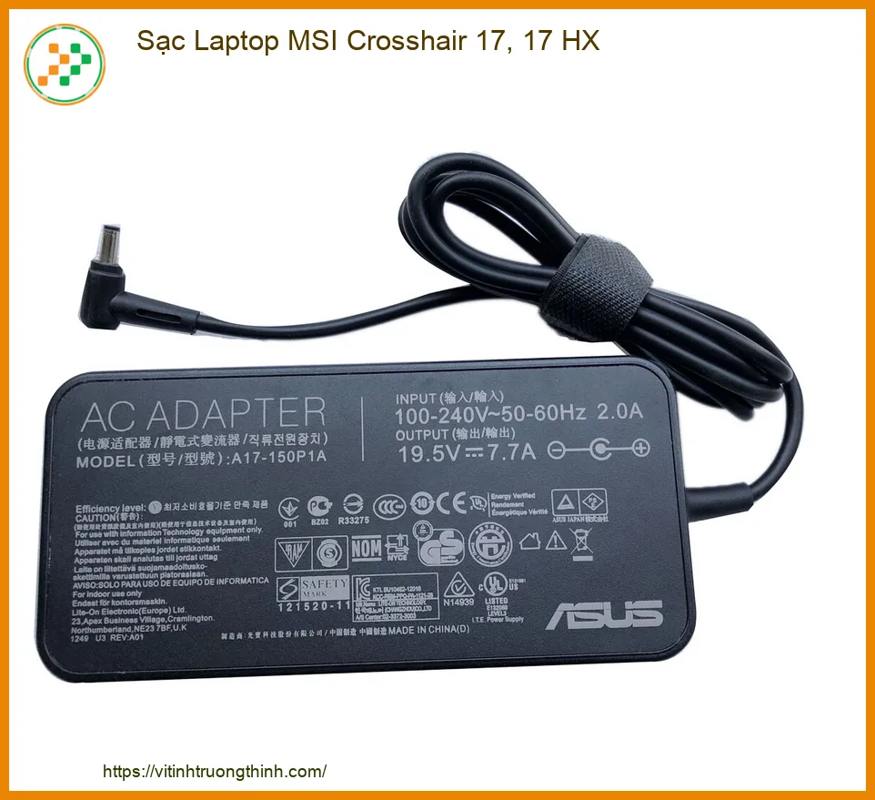 Sạc Laptop MSI Crosshair 17, 17 HX Zin Chuẩn | Thay Mới Tận Nơi, Bảo Hành Uy Tín