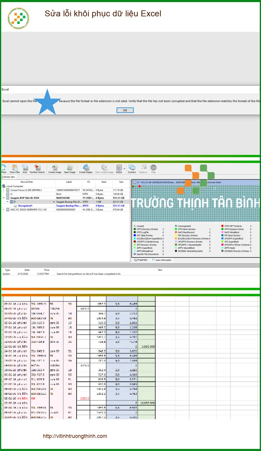 Anh Khánh chuyên viên kế toán xử lý lỗi khôi phục dữ liệu Excel Quận Tân Bình ảnh thực tế 1