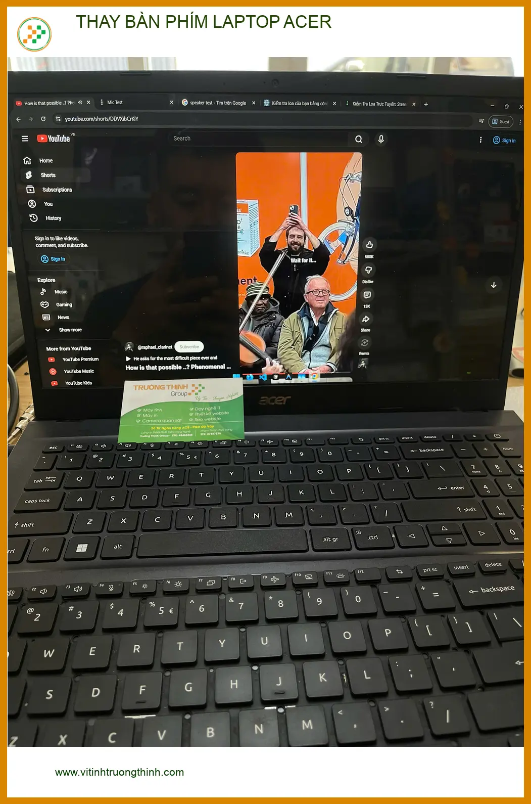 Chị Nguyệt ở Thủ Đức và nỗi lo hỏng bàn phím Acer - Thay uy tín
