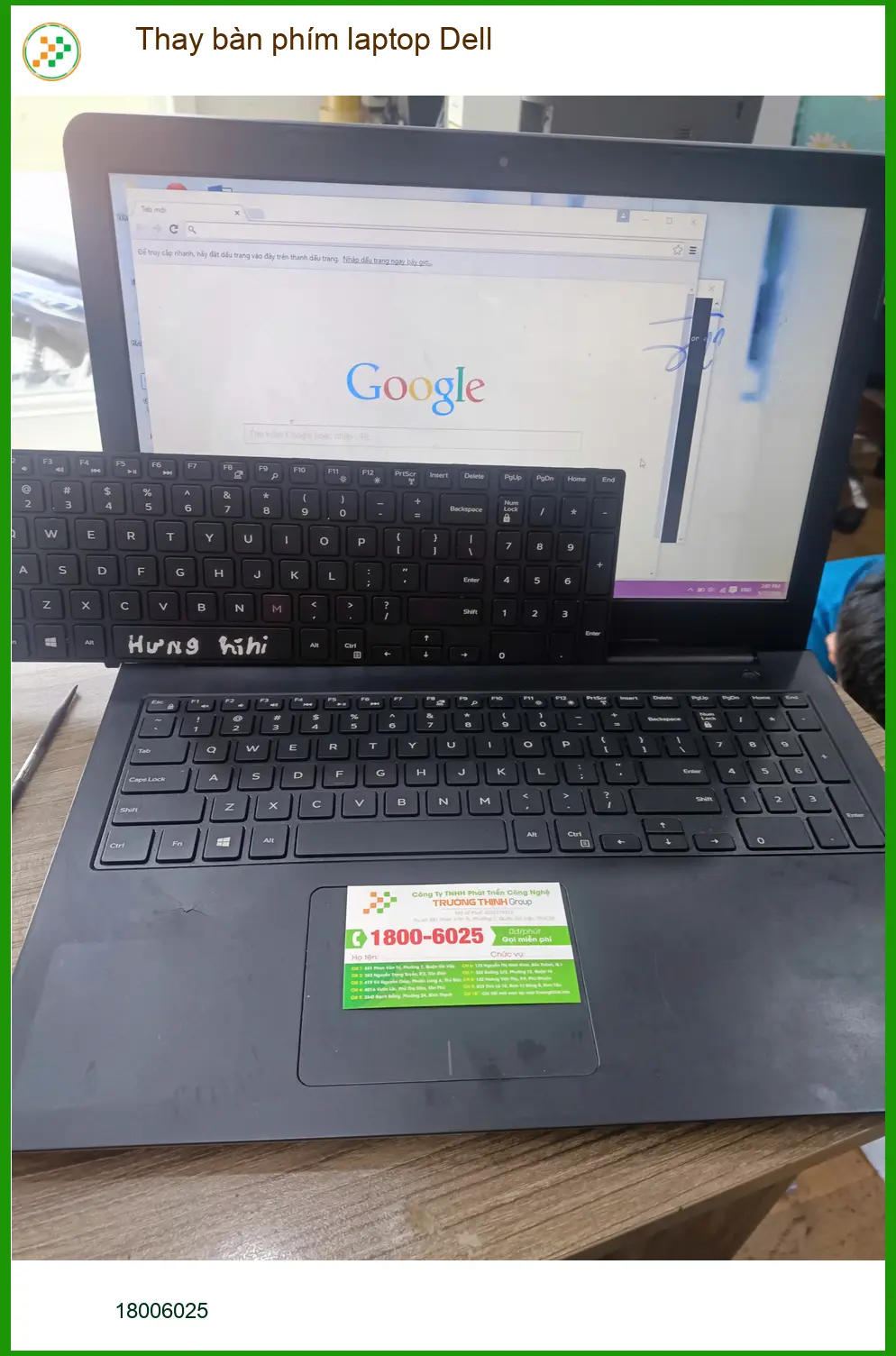 Anh Khoa hài lòng khi thay bàn phím laptop Dell Quận Tân Phú ảnh thực tế 2