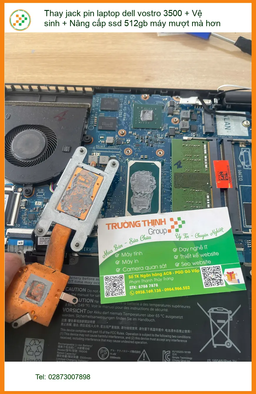 Anh Duy sinh viên đồ họa nâng cấp SSD Dell Vostro 3500 mượt hơn Phú Nhuận ảnh thực tế 1