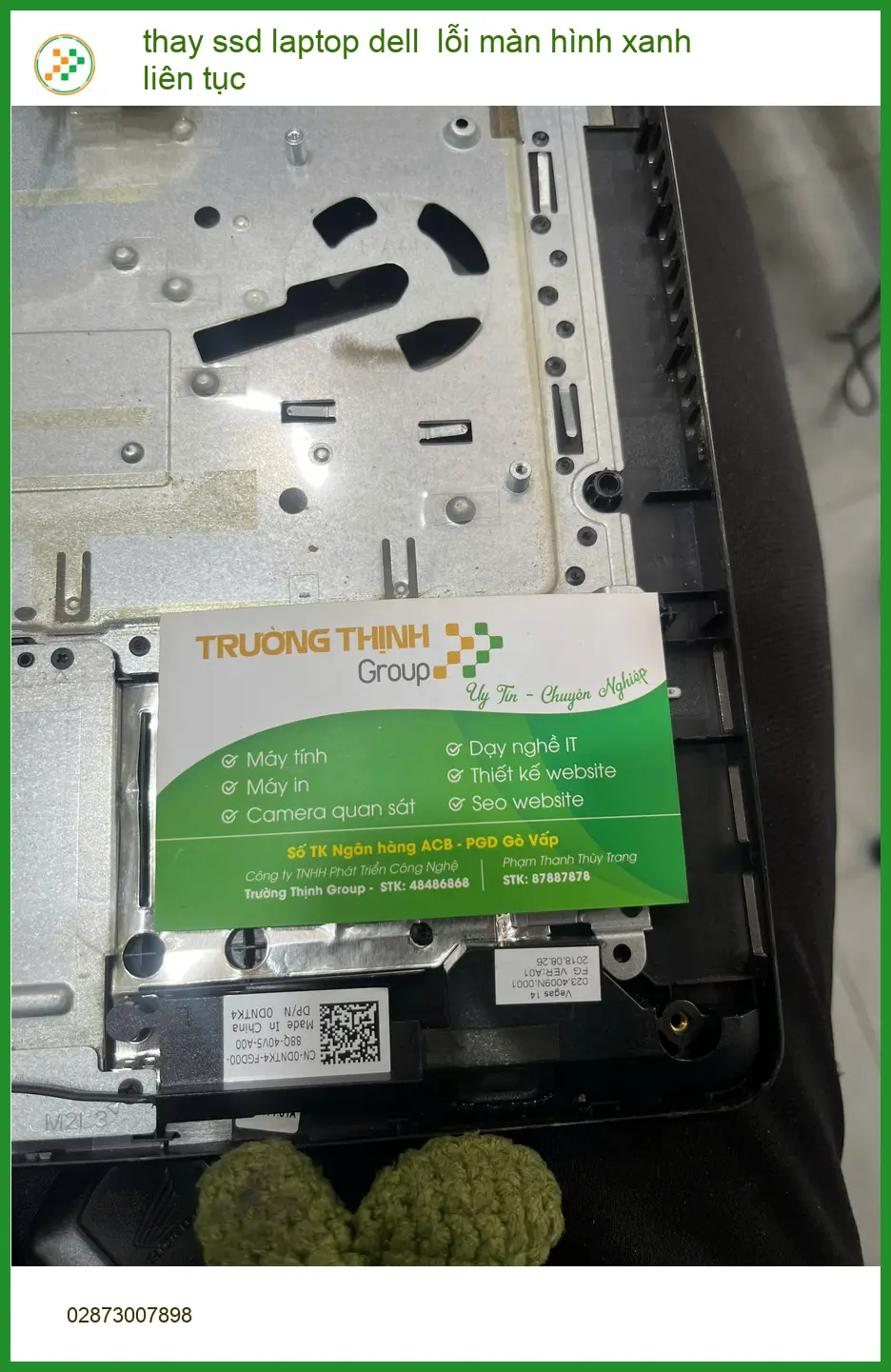 Chị Thanh kế toán ở Quận Bình Thạnh tìm chỗ thay SSD laptop Dell lỗi màn hình xanh