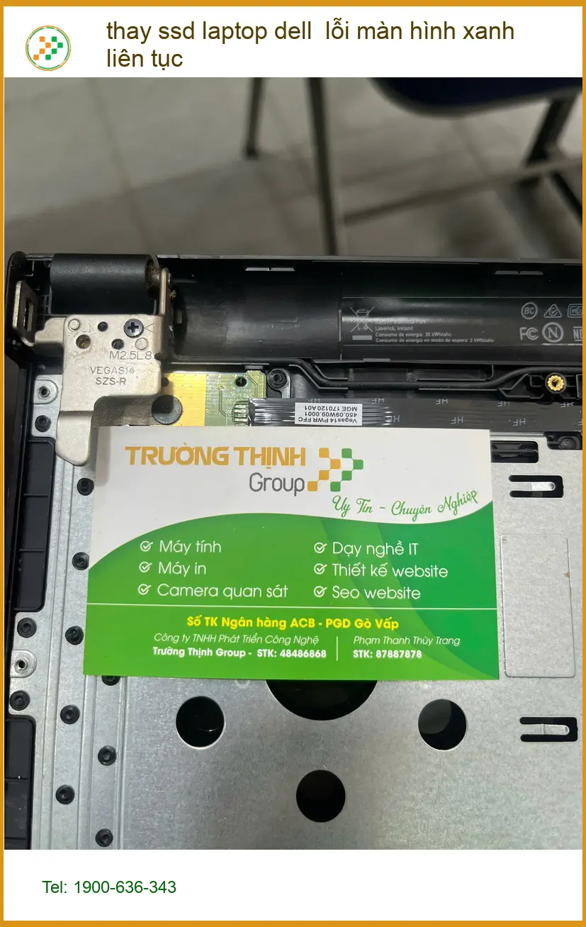 Chị Thanh kế toán ở Quận Bình Thạnh tìm chỗ thay SSD laptop Dell lỗi màn hình xanh ảnh thực tế 2