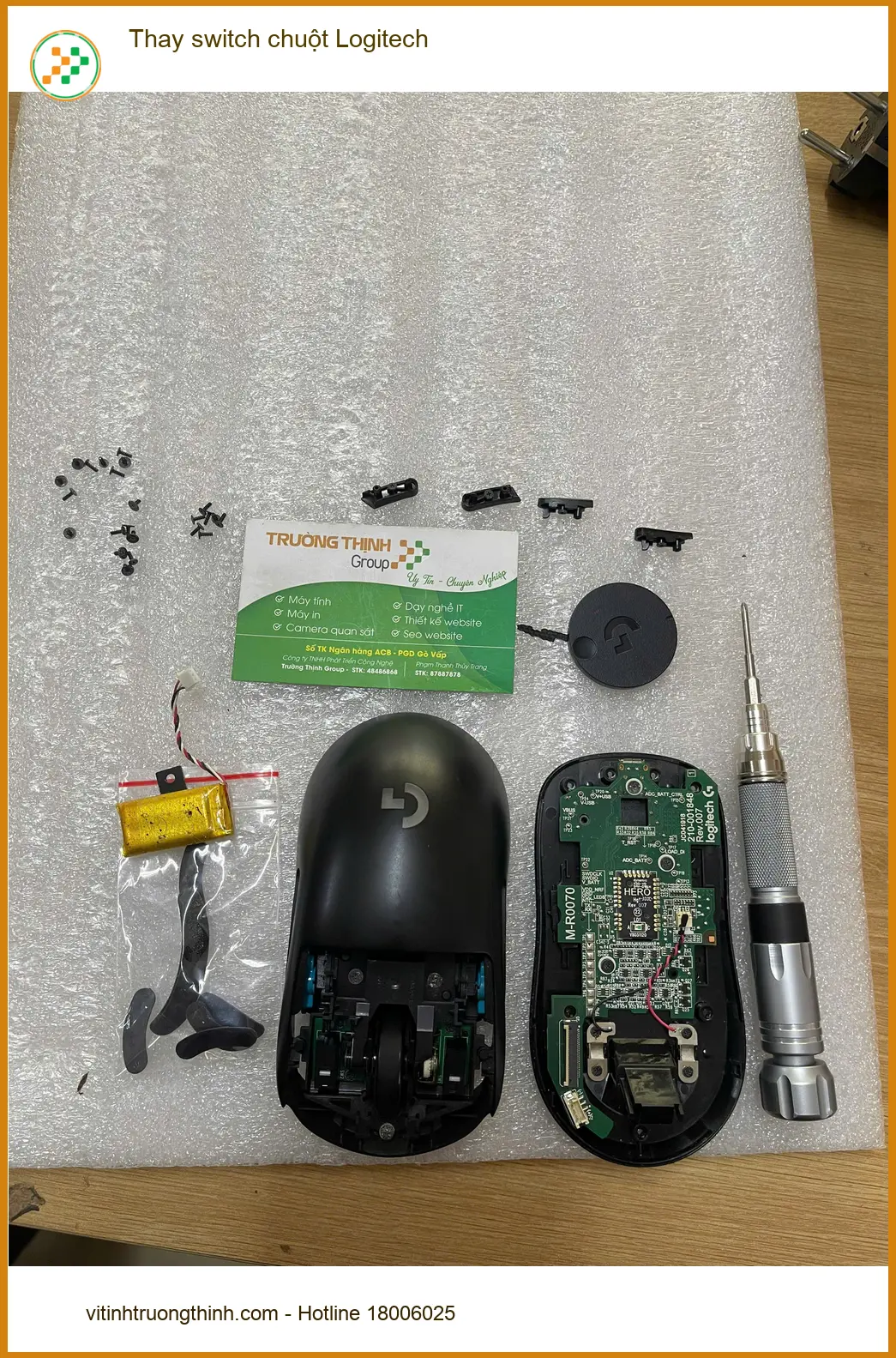 Dịch vụ Thay switch chuột Logitech Quận Thủ Đức uy tín - Anh Long kỹ sư sửa lỗi click đúp