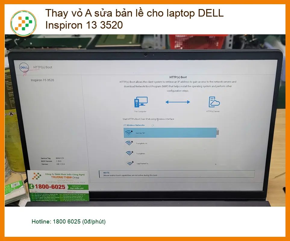Thay vỏ A sửa bản lề laptop DELL Inspiron 13 3520 Quận Bình Tân - Chị Mai ảnh thực tế 1