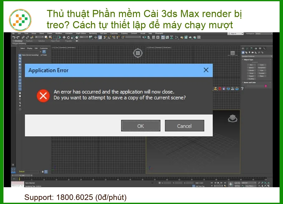 3ds Max Render Bị Treo - Cách Tự Thiết Lập Để Máy Chạy Mượt Mà Hơn
