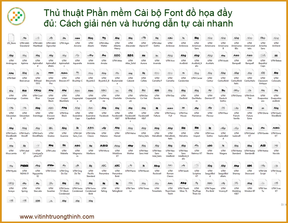Thủ thuật Phần mềm Cài bộ Font đồ họa đầy đủ: Cách giải nén và hướng dẫn tự cài nhanh