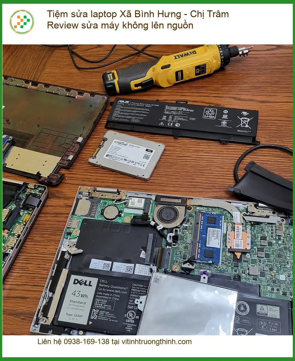 Tiệm sửa laptop Xã Bình Hưng máy không lên nguồn - Trung tâm hỗ trợ uy tín