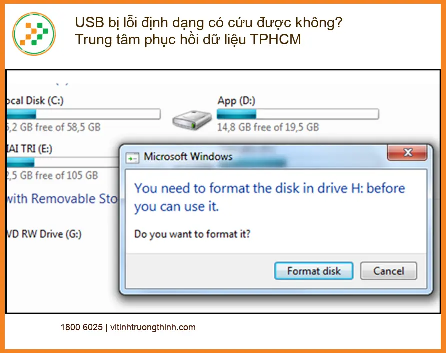 Khôi phục dữ liệu USB lỗi định dạng - Trung tâm cứu dữ liệu TPHCM