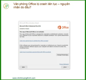 Văn phòng Office bị crash liên tục – Nguyên nhân và giải pháp triệt để