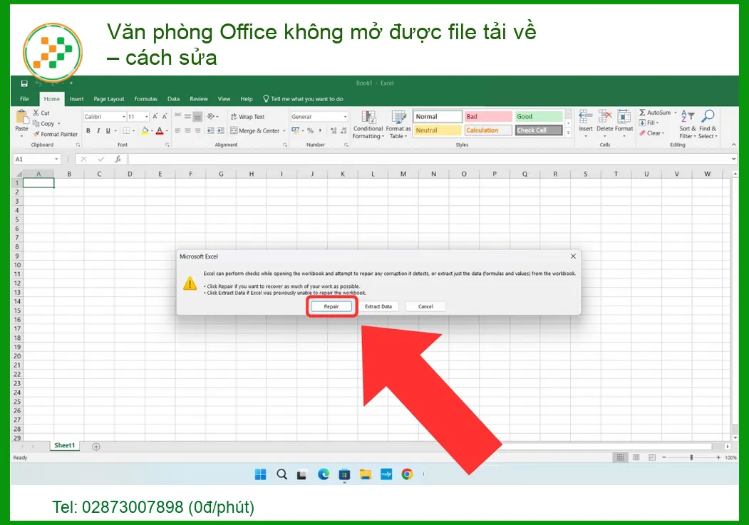 Văn phòng Office không mở được file tải về – Cách sửa lỗi triệt để