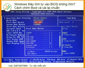 Windows Máy tính tự vào BIOS không Win? Cách chỉnh Boot và cài lại chuẩn – Giải Pháp Toàn Diện