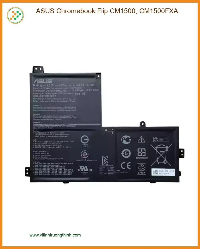 Pin Laptop ASUS Chromebook Flip CM1500 CM1500FXA - Thay Nhanh Gần Đây