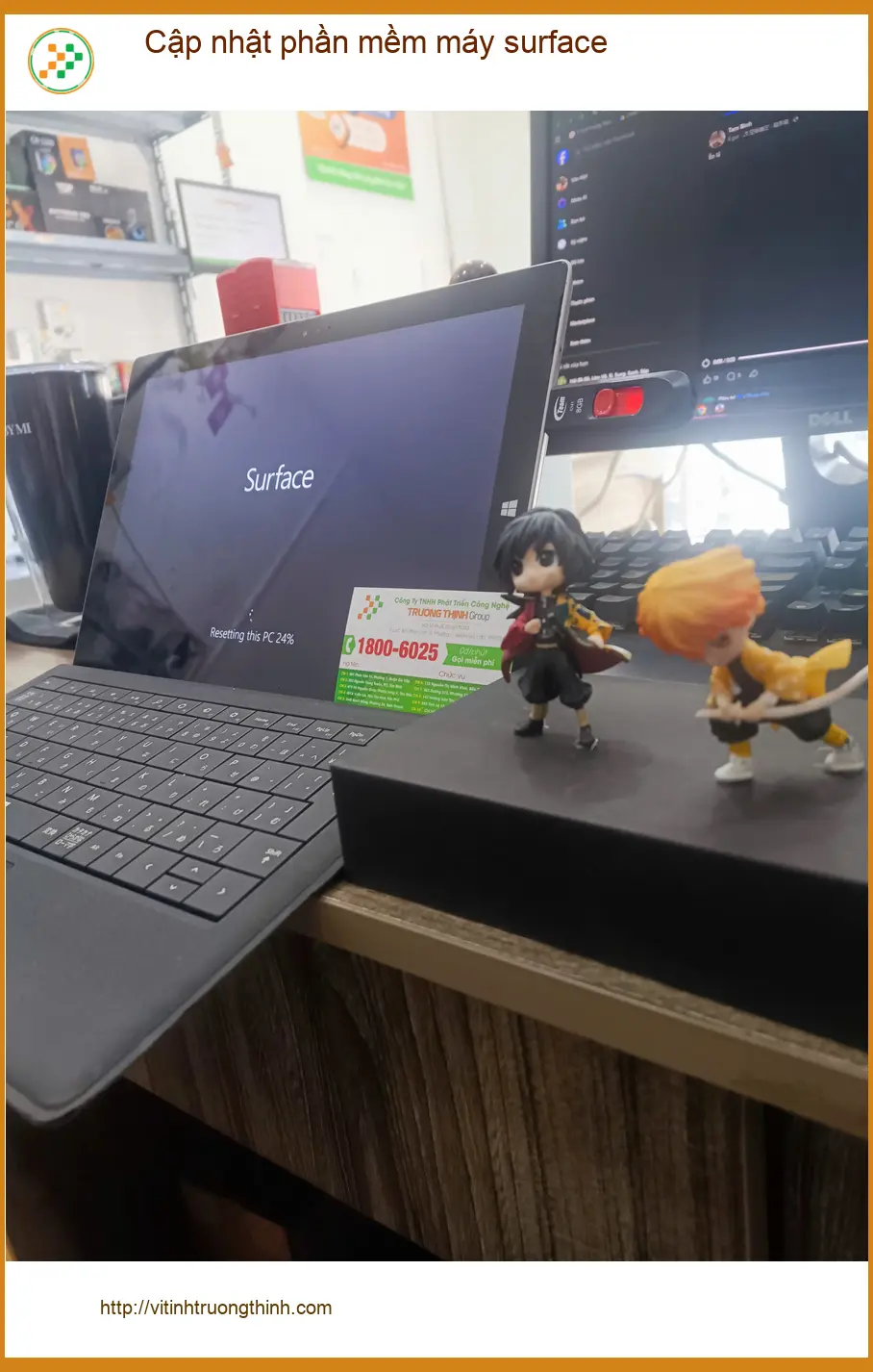 Cô Trâm hài lòng khi được cập nhật phần mềm máy surface Quận Tân Phú ảnh thực tế 1