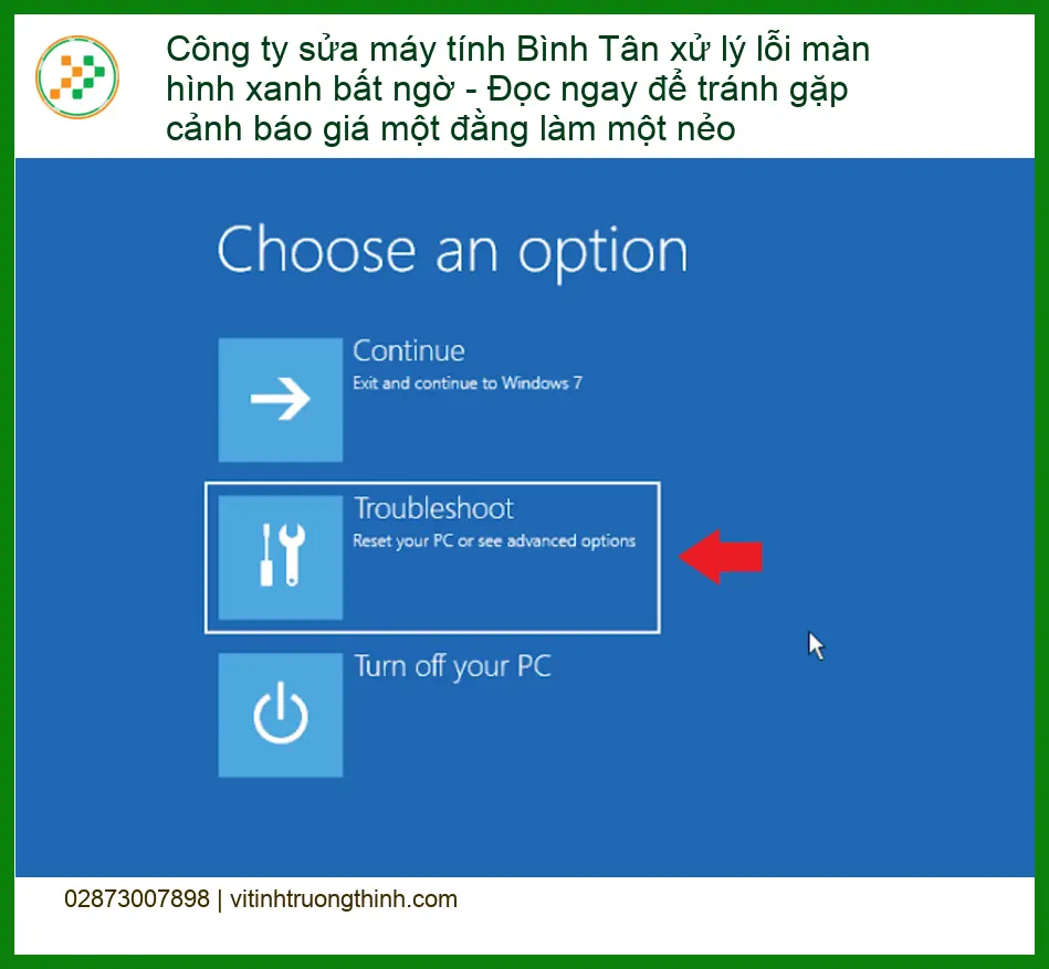 Sửa máy tính Bình Tân lỗi màn hình xanh bất ngờ - Tránh bị 'chặt chém'