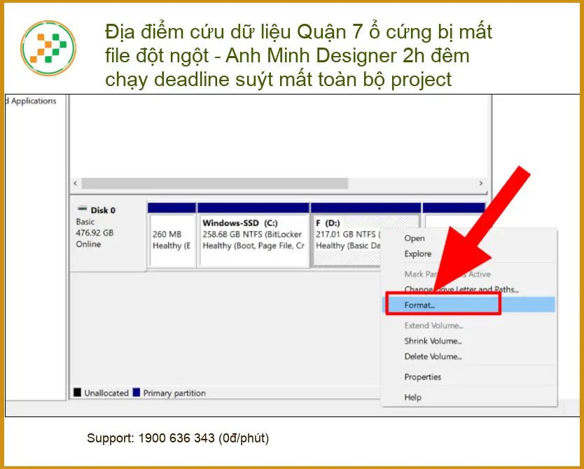 Khôi Phục Dữ Liệu Quận 7 ổ cứng mất file - Thợ cứu dữ liệu khẩn cấp