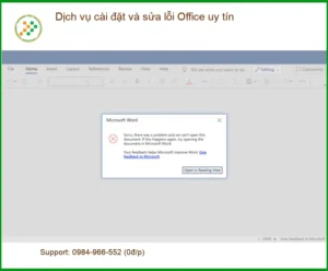 Văn phòng Dịch vụ cài đặt và sửa lỗi Office uy tín – Trung tâm hỗ trợ gần đây