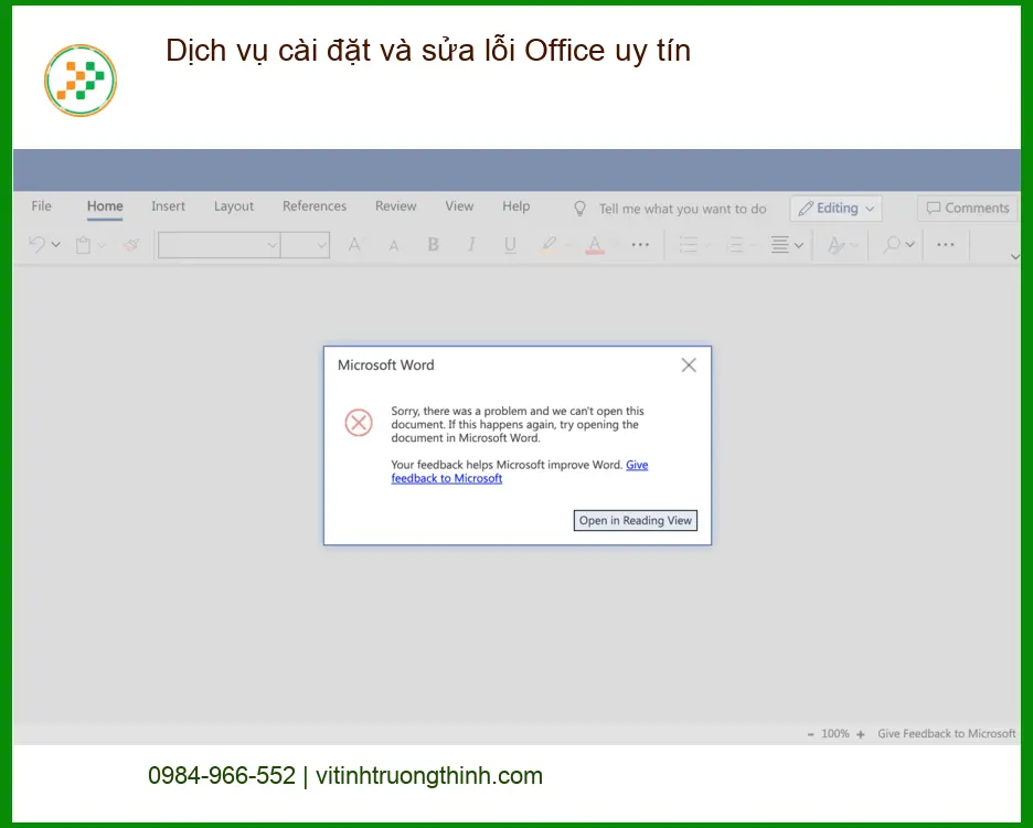 Văn phòng Dịch vụ cài đặt sửa lỗi Office uy tín - Trung tâm TPHCM
