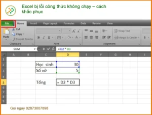 Văn phòng Excel bị lỗi công thức không chạy – Cách tự xử lý tại nhà