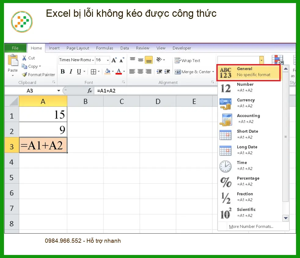 Văn phòng Excel bị lỗi không kéo được công thức - Cách tự xử lý tại nhà