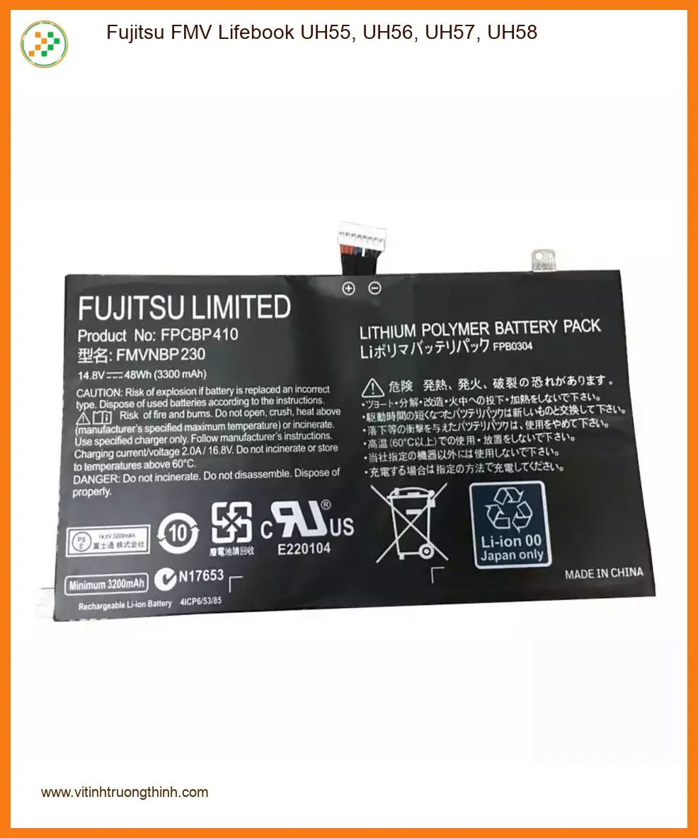 Pin Laptop Fujitsu FMV UH55 UH56 UH57 UH58 - Thay Pin Nhanh Tại TPHCM