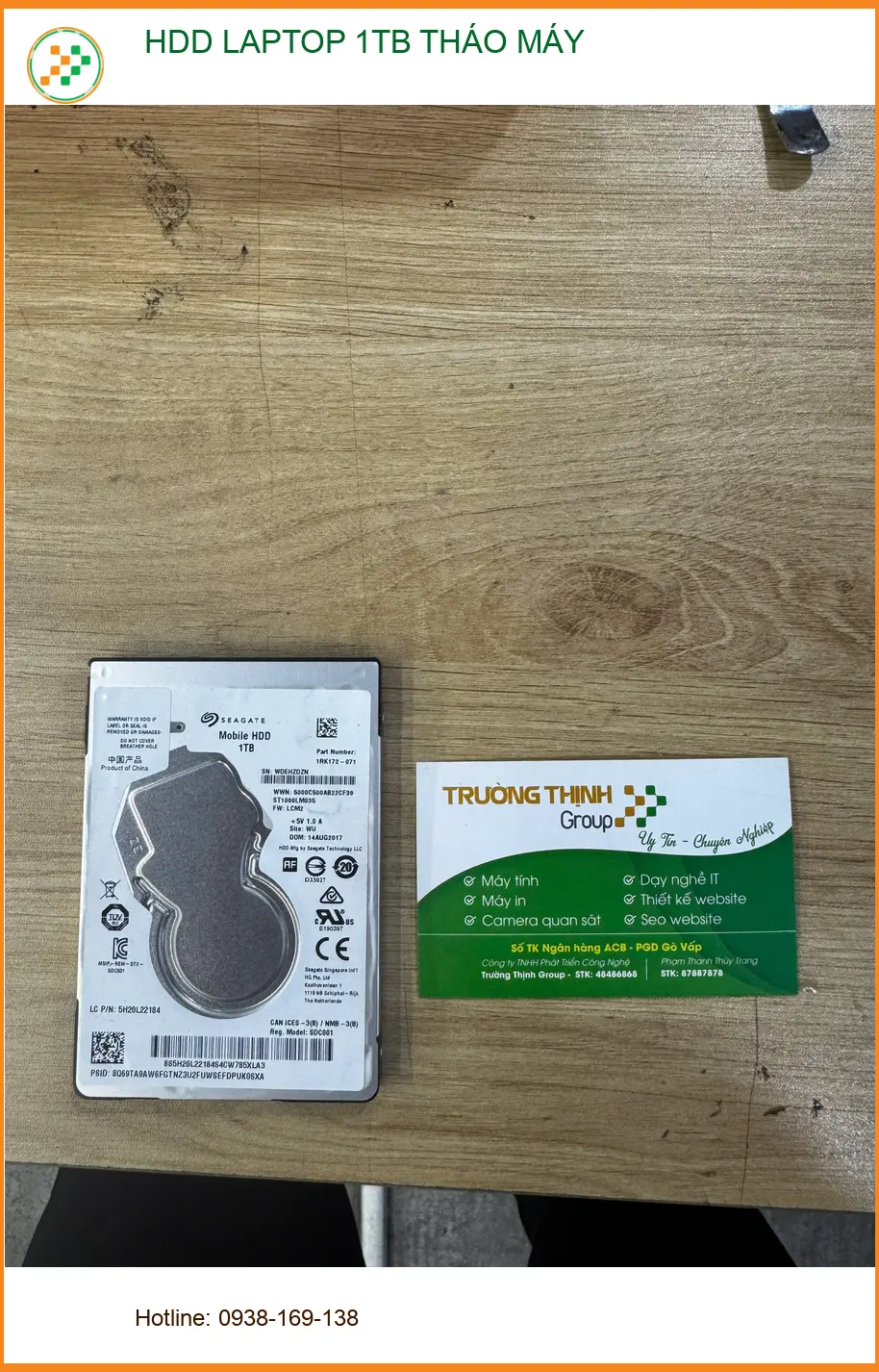 Cửa hàng hdd laptop 1tb tháo máy Quận 10 - Anh Thành tìm mua ảnh thực tế 1