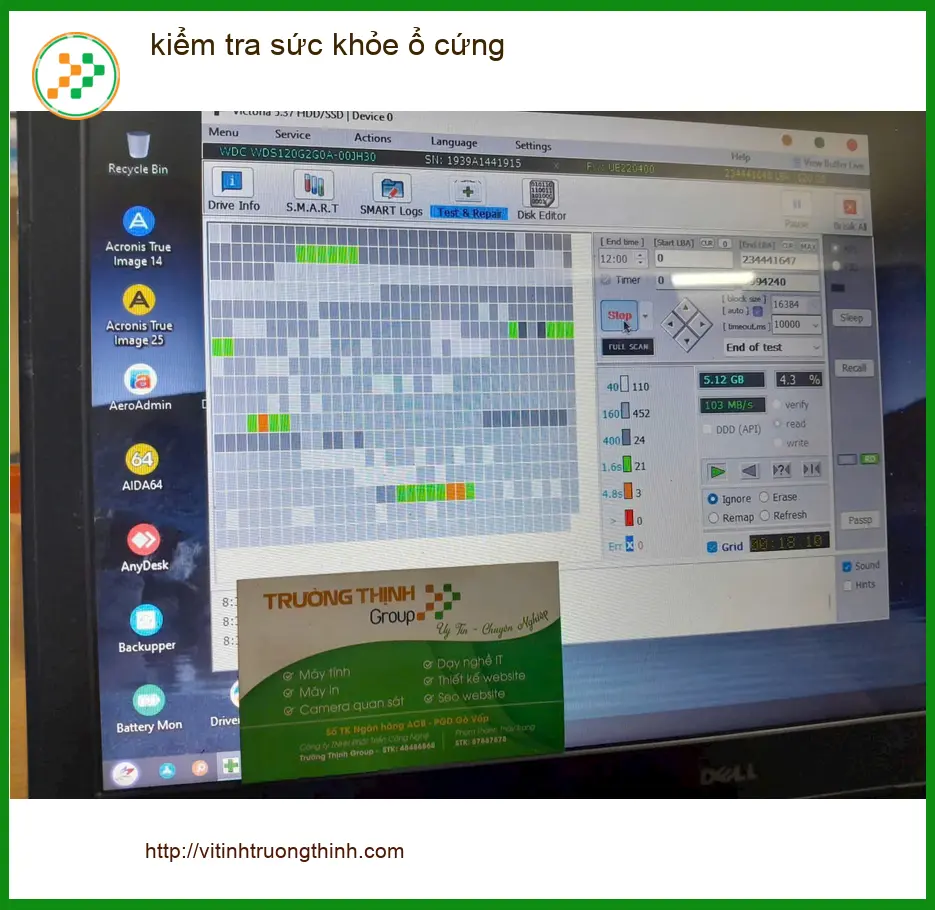 Anh Khôi nhân viên IT review dịch vụ kiểm tra sức khỏe ổ cứng Quận Thủ Đức ảnh thực tế 1