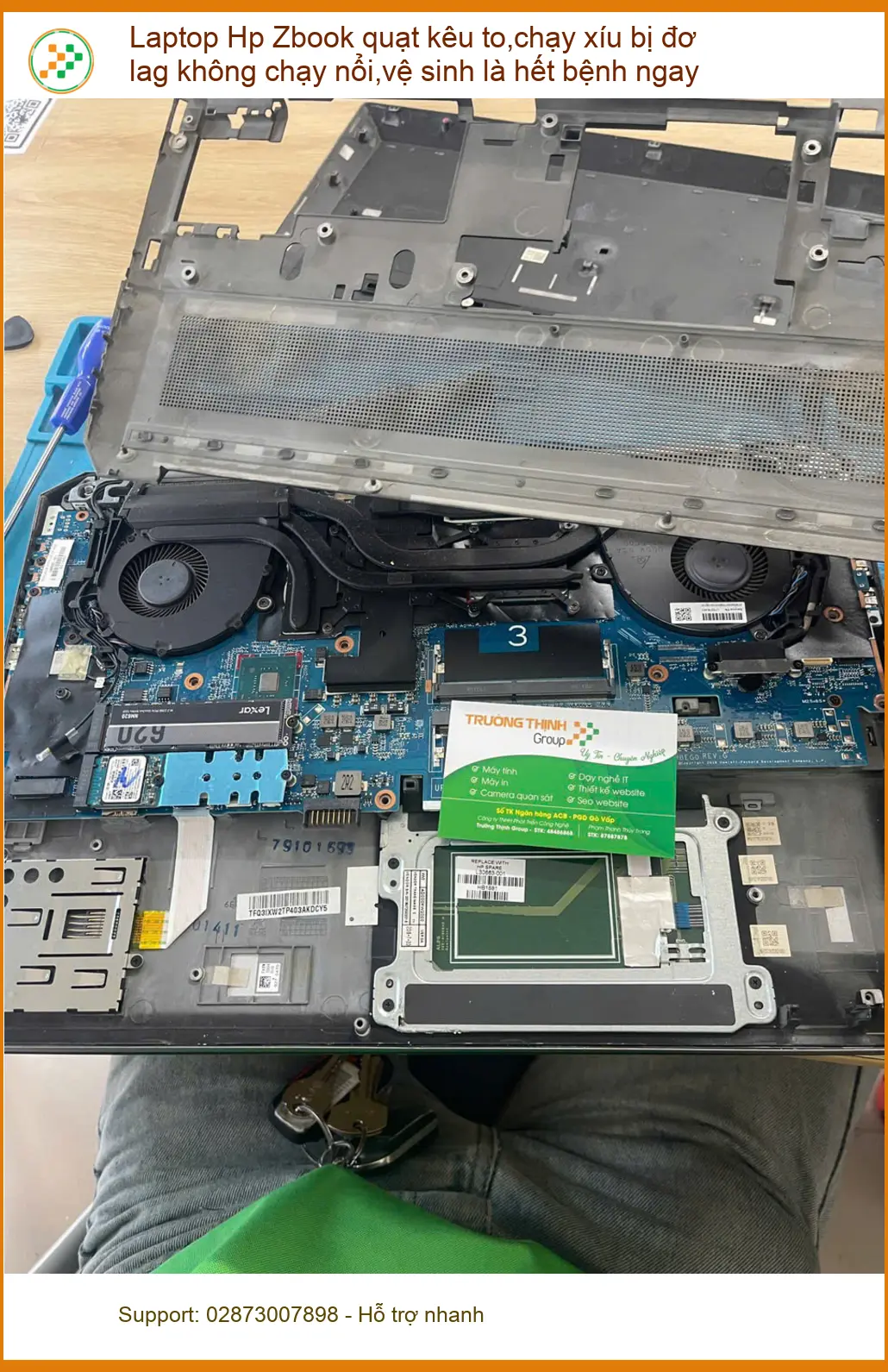 Tiệm vệ sinh Laptop Hp Zbook cho Anh Trí bị đơ lag ở Phú Nhuận