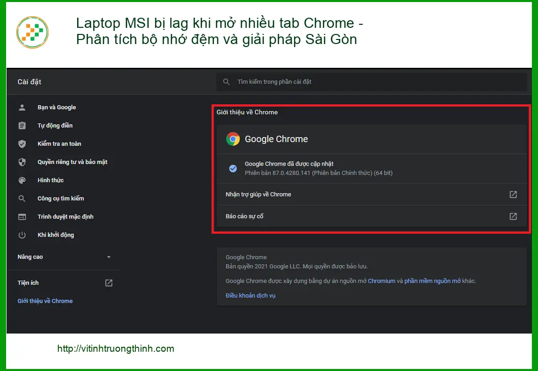 Sửa Laptop MSI bị lag khi mở nhiều tab Chrome – Trung tâm sửa máy tính TPHCM