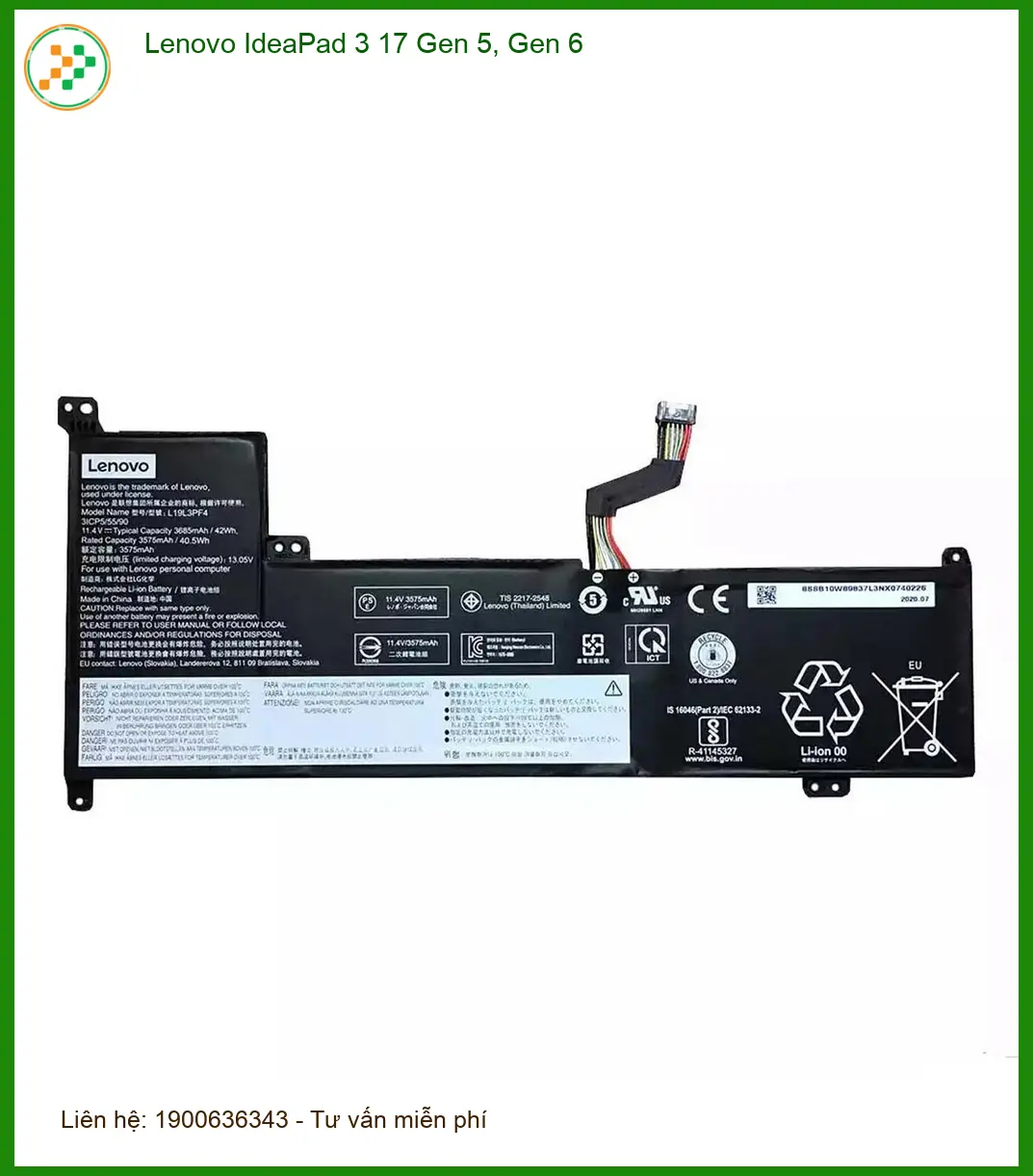 Pin Laptop Lenovo IdeaPad 3 - Trung Tâm Thay Pin Laptop TPHCM Nhanh Chóng