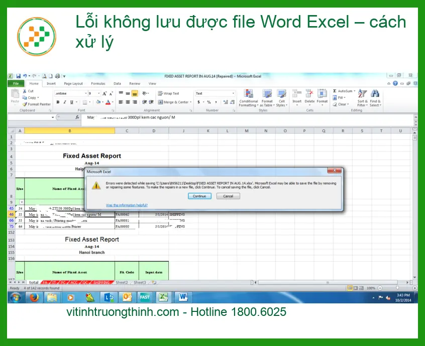 Lỗi không lưu được file Word Excel – cách xử lý - Sửa nhanh TPHCM