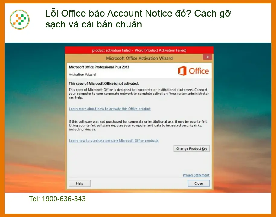 Thủ thuật Lỗi Office báo Account Notice đỏ? Cách gỡ sạch - Trung tâm hỗ trợ kỹ thuật TPHCM