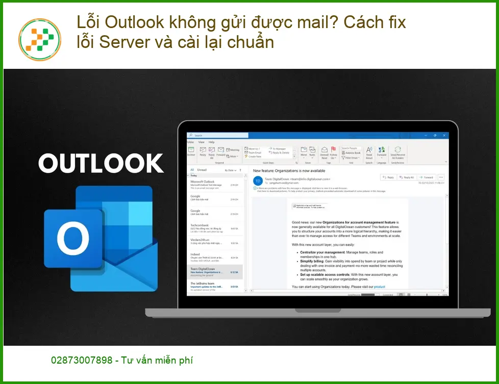 Thủ thuật Phần mềm Lỗi Outlook không gửi mail? Fix Server – Tự xử lý