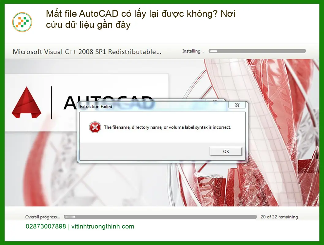Khôi Phục Dữ Liệu Mất file AutoCAD có lấy lại? - Cứu dữ liệu gần đây