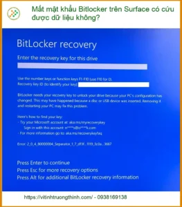 Mất mật khẩu Bitlocker có cứu dữ liệu không? – Trung tâm hỗ trợ gần đây