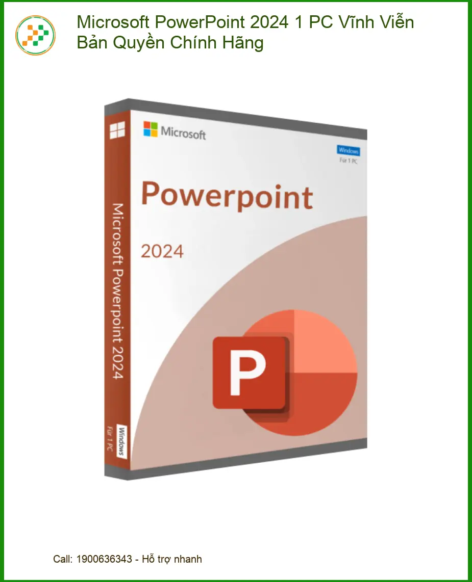 Office Bản Quyền Microsoft PowerPoint 1 PC Vĩnh Viễn - Lắp Đặt Tận Nơi TPHCM