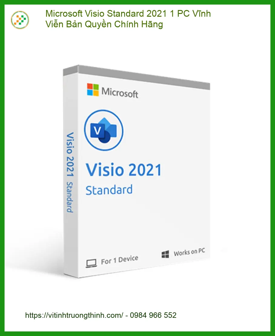 Office Microsoft Visio Standard 2021 Bản Quyền - Cài Đặt Tận Nơi TPHCM Giá Rẻ